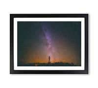Milky Way Dreams In Abstract Modern Art Framed Print | A4 Black Framed Wall Art | Ready to Hang | Abstract Space Picture | Living Room Bedroom Lounge Office