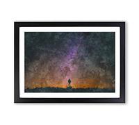 Milky Way Dreams Painting Framed Print | A2 Black Framed Wall Art | Ready to Hang | Modern Space Picture | Living Room Bedroom Lounge Office