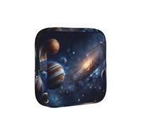 Milky Way Galaxy Printed Sponge Composite Fabric Women's Sanitary Napkin Storage Bag, Portable Pad Clip for Daily Use During Travel.