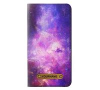 Milky Way Galaxy PU Leather Flip Case Cover For iPhone 11 Pro Max PU Leather Flip Case Cover For iPhone 11 Pro Max with Personalized Your Name on Leather Tag