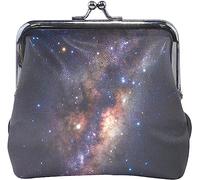 Milky Way Galaxy with Stars and SpaceIn The Universe Pouch Small Wallet - Kiss-Lock Change Coin Purse Wallets for Women Girl