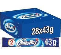 Milky Way Milk Chocolate & Nougat Bars Bulk Box, 28 Bars of 43g | Original Boxed | MilkWay Launch Your Breaktime, Wrapped Around a Light, Whipped Nougat Centre | Sold by ESSENTIAL PRODUCTS