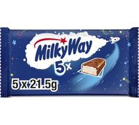 Milky Way Milk Chocolate Whipped Nougat Multipack Bars 5 x 21.5g | Light Milk Chocolate Sweets Treat with Whipped Nougat, Perfect for Lunchbox Chocolate, Party Bag Snacks & Pantry Fillers
