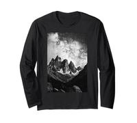 Milky Way Mountain Valley Cosmic Sky Aesthetic Long Sleeve T-Shirt