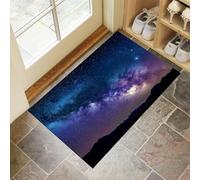 Milky Way Night Sky Doormat - Inside And Outside Welcome Mat, Blue-Purple Indoor Front Doormat With Non-Slip Backing, Heavy Duty Entrance Mat, 60 X 90 Cm Starry Sky Theme