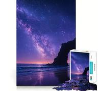 Milky Way over Coastal Rock Arch Jigsaw Puzzles for Adults 1000 Pieces Recall Enhancer Creative Play Pattern Build Birthday Gift (38x26cm)