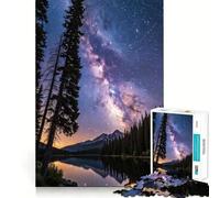 Milky Way Over Mountain Lake 1000 Piece Jigsaw Puzzles for Adults Unwind Game Snug Cut Playful Challenge Wall Accent (38x26cm)