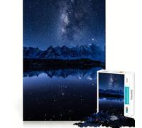 Milky Way over Mountain Lake Reflection Jigsaw Puzzle for Adults 1000 Pieces Think Smart Tight Cut Home Activity Xmas Gift (38x26cm)