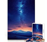 Milky Way Over Mountain Landscape 1000 Piece Puzzle For Adults Creative Play Snug Joint Real Challenge Night Activity (50x75cm)