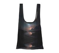 Milky Way Print Foldable Reusable Grocery Bag Lightweight Shopping Tote for Groceries Travel Beach Eco-Friendly Compact Adventure Tote