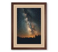 Milky Way Rising Scandinavian Framed Wall Art Print A2 (59.4×42cm) Walnut, Wall Decor for Living Room, Bedroom, Office & Home, Ready to Hang, Art Gift