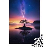 Milky Way Tree 1000-Piece Puzzle for Adults, 38x26cm/1000pcs; A Weekend Activity at Your Own Pace; Clean White Card Pieces for Sorting