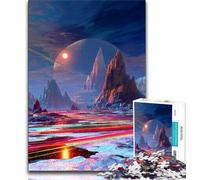Milky Way Universe Galaxy Jigsaw Puzzles for Teenagers,Stress Reliever Staycation Kill Time with Matching Poster And Trivia Sheet (38x26cm)