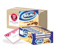 Milky Way Waffle Rolls, Pack of 24 (24 x 22.5 g) Crispy Rolls Milk Cream with Gift from Pere's Candy