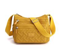 Milky Way Womens Multi Pocket Casual Crossbody Bag Waterproof Shoulder Messenger Bag Handbag for Daily Use Travel (yellow)