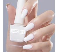 Milky White Nail Polish Nail Varnish, French Manicure Jelly Natural Transparent Quick Dry Long Lasting Nail Polish, Water Based Formula No Need Baking Nail Varnish DIY Nail Art Manicure at Home