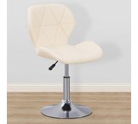 (Milky White PU) Charles Jacobs Small Swivel Chair | Home Office Furniture