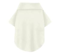 Milky White Solid Color Summer Dog Shirts Collared Polo T-Shirts Button Up Lightweight and Breathable Pet Outfits Apparel Tops Puppy Sweatshirt Perfect for Everyday Wear, and Photoshoots