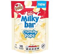 Milkybar Crunchy Pops White Chocolate Sharing Bag, Crispy Centre Chocolates, 90g
