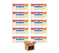 Milkybar White Chocolate Bar 90g | Creamy White Chocolate, Easter Chocolate Gifts, Easter Basket Fillers, Kids Party Treats, Birthday & Christmas Sweet Gift Treats (White Chocolate Bar 90g-Pack 10)