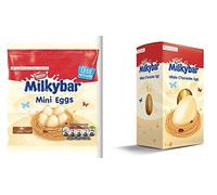 Milkybar White Chocolate Easter Egg 65g & Milkybar White Chocolate Mini Eggs Pouch 80g Combo