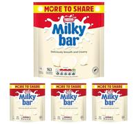 Milkybar White Chocolate Giant Buttons More to Share Sharing Bag 176g (Pack of 4)