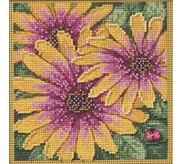 Mill Hill Buttons & Beads 14ct Cross Stitch Kit 5.21"x5.21" - African Daisies