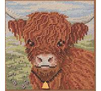 Mill Hill Buttons & Beads 14ct Cross Stitch Kit 5"x5" - Highland Cow
