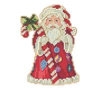 Mill Hill Candy Cane Santa Beaded Counted Cross Stitch Ornament Kit 2020 Jim Shore