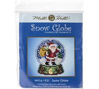 Mill Hill Counted Cross Stitch Ornament Kit 3.25"X2.5"-Santa Snow Globe