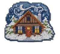 Mill Hill Cozy Cabin Beaded Counted Cross Stitch Ornament Kit 2024 Winter Holiday MH182434, 3" x 3", Multi