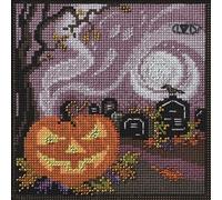 Mill Hill Haunted Graveyard Beaded Counted Cross Stitch Kit, Multicolor, MH142424, 5.25 x 5.25 Inches