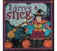 Mill Hill I Drive a Stick Beaded Counted Halloween Cross Stitch Kit MH141624 Buttons & Beads 2016 Autumn
