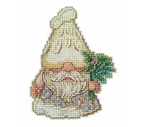 Mill Hill Mushroom Gnome Counted Cross Stitch Ornament Kit 2023 Jim Shore Woodland Gnomes JS202316, 3 x 4 inches, Multi