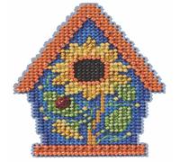 Mill Hill Painted Birdhouse Beaded Counted Cross Stitch Ornament Kit 2026 Spring Bouquet MH182615, 3 inches x 3 inches, Multi