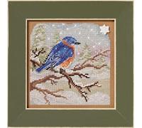Mill Hill Snowy Bluebird 2025 Buttons & Beads Winter Series Counted Cross Stitch Kit MH142534