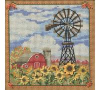 Mill Hill Windmill Beaded Counted Cross Stitch Kit 2025 Buttons & Beads Autumn MH142523, Multicolor, 5.25 x 5.25 Inches