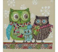 Mill Hill Winter Owls Beaded Counted Cross Stitch Kit 2024 Debbie Mumm Artful Owls Collection DM302414, 5 inches x 5 inches, Multicolor