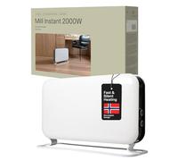 Mill Instant Portable Heater 2000W MEC, Convector Heater for 24-28m2, Electric Heaters for Home, Easy to Move Quiet Fan Electric Radiators Free Standing, Rapid Heat Plug In Radiator Designed in Norway