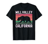 Mill Valley California Retro Bear Sunset 415 628 Marin T-Shirt