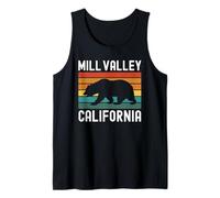 Mill Valley California Retro Bear Sunset 415 628 Marin Tank Top