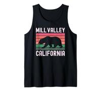 Mill Valley California Retro Bear Sunset 415 628 Marin Tank Top
