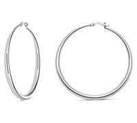 MILLA 14K Gold Hoop Earrings For Women, Silver Hoop Earrings & Rose Gold Earrings with Graduated Curvature, Sterling Silver, No Gemstone
