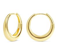 MILLA 14K Gold Plated Hoop Earrings | Small Silver Hoops | Thick Lightweight Chunky Hoop Earrings for Women, Yellow Gold, No Gemstone