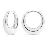 MILLA 14K Gold Plated Hoop Earrings | Small Silver Hoops | Thick Lightweight Chunky Hoop Earrings for Women, Sterling Silver, No Gemstone