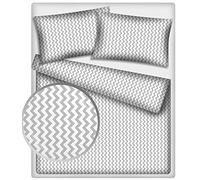 MillaLu Printed Fabric Material - by The METRE - Wide 160 cm (64") 100% Cotton (1 metre, Grey Chevron (Zig-Zag))