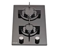 Millar GH3020PB Built-in Tempered Glass Hob with 2 Gas Burners, 30 cm, Black