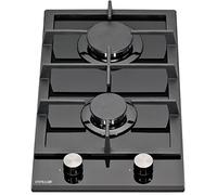 Millar GH3020TB Black Tempered Glass Hob Cooktop with 2 Gas Burners (30 cm)