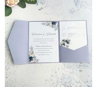 MillaSaw 20 Sets Light Purple A7 Size Invitation Folders for Wedding Anniversary Bridal Shower Birthday