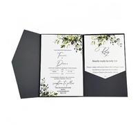 MillaSaw Black wedding invitations, invitation envelopes for wedding, celebration, birthday party, Valentine's Day gift card holder 25pcs (black)